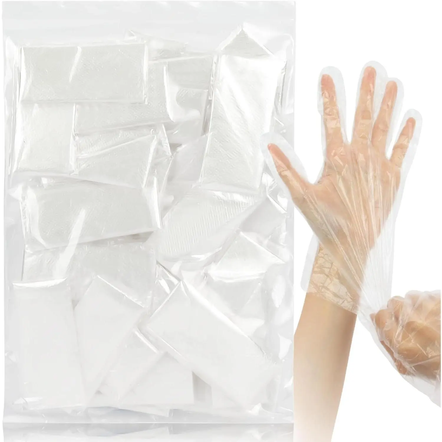 100pcs (50prs) Disposable Plastic Gloves - Thick, Non-Toxic, Food-Safe for Cooking & Kitchen Use, Individual White Packaging, Suitable for Hair Dye, Restaurant Food Handling & Prep