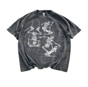 3 Skeletons Skateboarding Vintage 90s Graphic Style Shirt, Retro Skeleton Skateboard Shirt, Skate y2k Clothes, Skatet Lovers Gift, Skull Tee