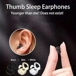 SHUKE SK19 Thumb Sleep Earphones Wireless Bluetooth 5.3 Micro Tiny Discreet Hidden Headset Waterproof with Microphone for Small Ear Canals Audio Cable