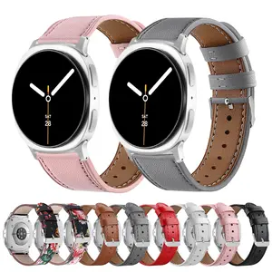 amhello No-Gap Leather Smart Watch Band - Wearable Device Accessory with Steel Buckle for Samsung Galaxy Watch 8 (40/44mm) & Classic (46mm)