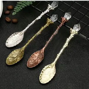 crystal top herbal spoons for teas + spells