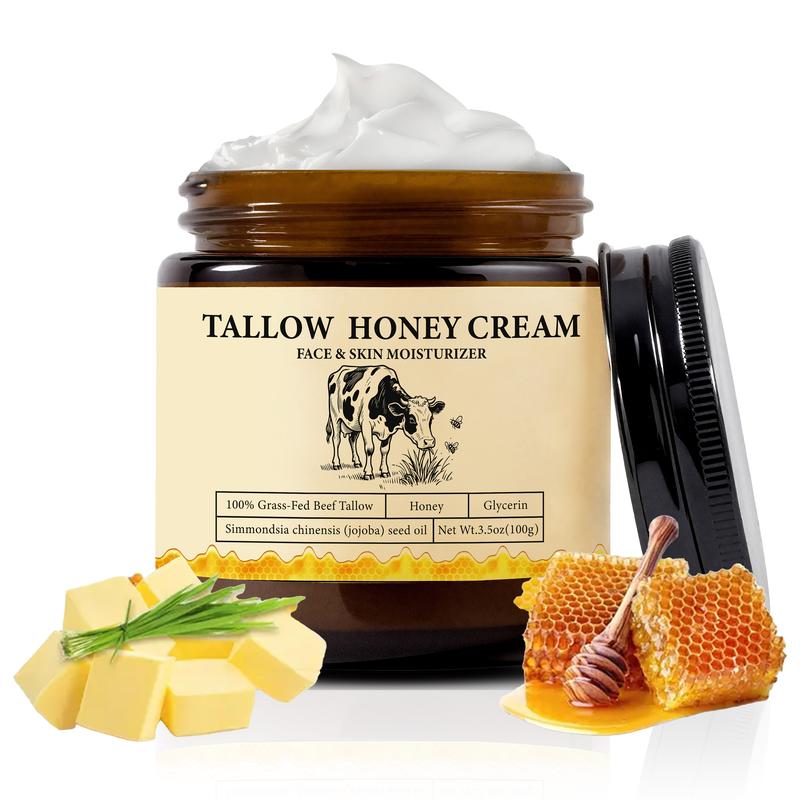 2Bmagic Tallow Honey Cream – Labor Day Weekend Skin Repair Balm, Hydrating Moisturizer for Dry Skin, Eczema, Cuts & Bruises Body Care Gentle Jojoba Sensitive Soothing