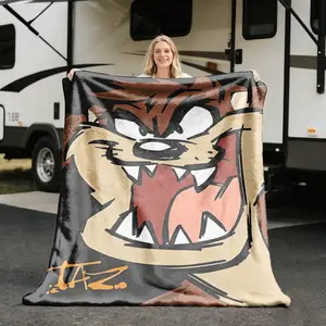 Taz Cute Fierce Roaring Face Outdoor Blanket Ultra plush Polyester All Seasons Machine Washable for Camping Travel Naps Sofa Bed Cover 100 Polyester Fiber