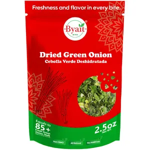Byait Dried Green Onions 2.5 Oz, Dried Scallions for Cooking, Salads and Garnish, Chopped Green Onions for Convenient Ramen Topping