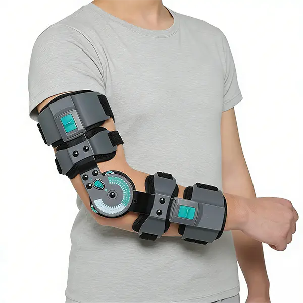 Hinged Elbow Brace – Adjustable ROM Support Stabilizer for Arm Dislocation, Ulnar Nerve Entrapment & Tendonitis – Recovery Splint for Men & Women