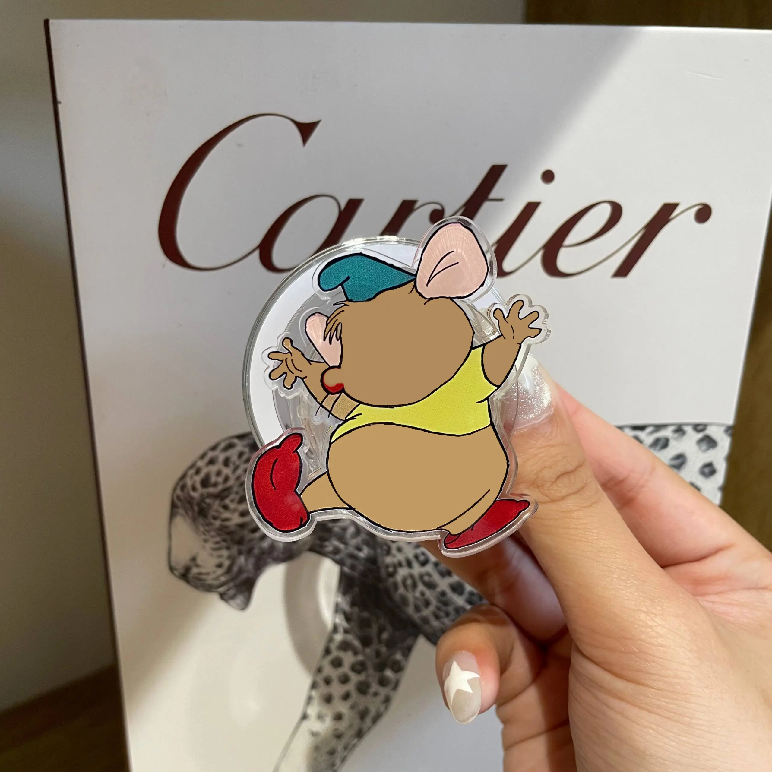Cute Running Mouse Phone Grip - Cartoon Acrylic Phone Stand - Funny Animal Phone & Holder Gift