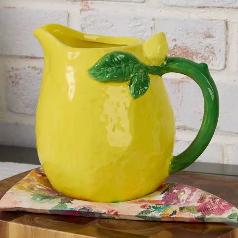 Ceramic Lemon Fruit Pitcher by Valerie