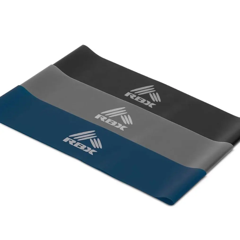 RBX-3 PACK LOOPED RESIST BANDS (Black, Grey, Royal Blue), Sport Exercise Resistance Band, Yoga Stretch Strap, Exercise Equipment, Workout Band, Gym Equipment