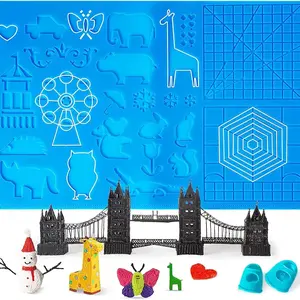3D Pen Template, Dolyuu 3D Printing Pen Mat, Large 40x27cm Animal Pattern, Beginner Friendly, Kids & Artists, Includes 2 Finger Stalls