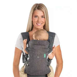 4-in-1 Convertible Baby Carrier Adjustable Ergonomic Newborn to Toddler Gray Babywearing Registry Essential