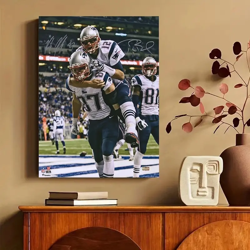 Tom Brady & Rob Gronkowski New England Patriots Autographed Poster, Wall Art, Home Decor, No Frame