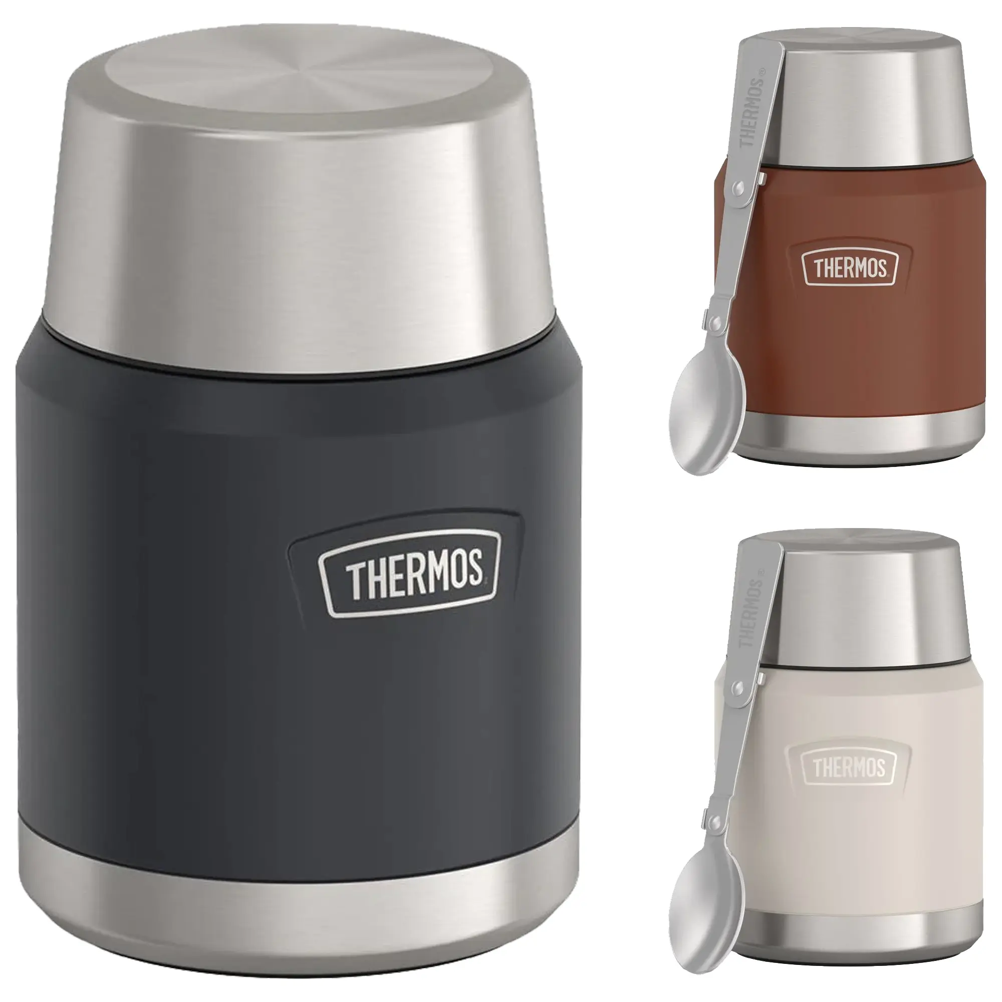 Thermos 16 oz. Modern Icon Vacuum Insulated Stainless Steel Food Jar - Dishwasher Safe, Dura-Guard Pressure Relief, Stow-Away Spoon Storage, Stopper, Griptec Base for Stability