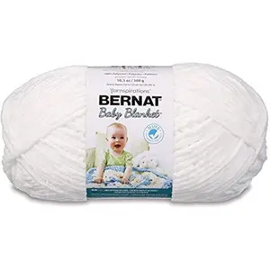 BABY BLANKET BB White Yarn - 1 Pack of 10.5oz/300g - Polyester - #6 Super Bulky - 220 Yards - Knitting/Crochet