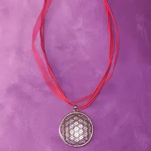 Handmade flower of life necklace Fabric