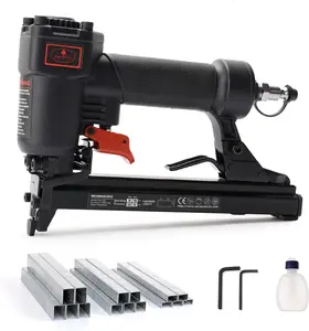 Tools T50JC 20 Gauge Crown Air Stapler Pneumatic Staple  with 1200 count Staples, 1/4-Inch to 9/16-Inch Upholstery Stapler for Upholstering, Woodworking and DIY Projects