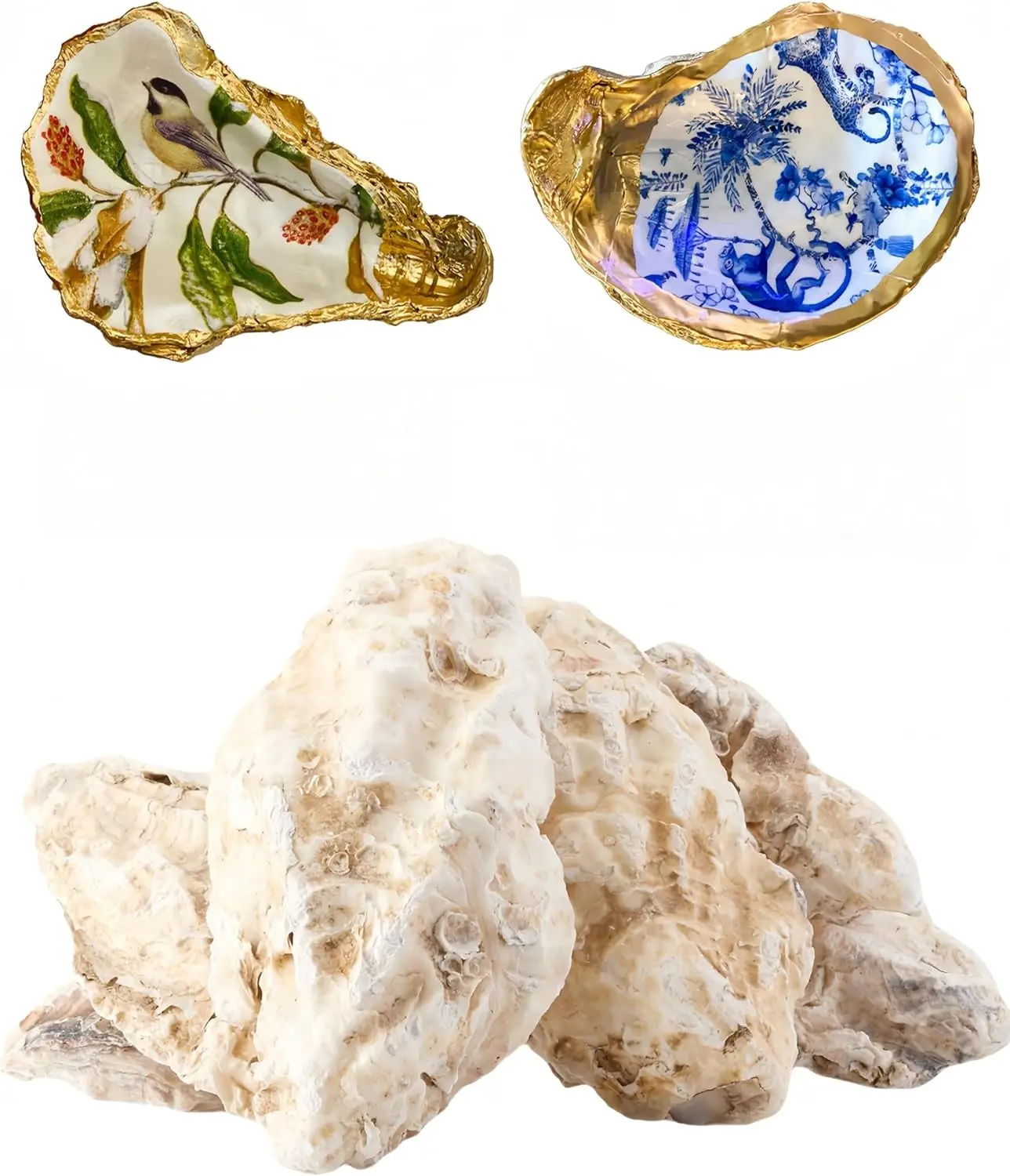 10Pcs Oyster Shells for Crafts， 4"-5" Large Oyster Shell for Crafts，Oyster Shells for Christmas 、Painting、 Beach Themes、 Wedding, Home Shells for Decoration and Sea Shells for Crafting (10)