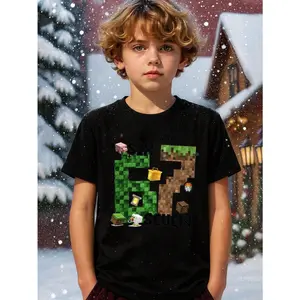 .The 67 kinds of expression gestures pixel game-style colorful square lantern grass torch pig pixel square six-seven-player 100% cotton pattern T-shirt, 67 Christmas shirts, black round-neck letter-printed T-shirt, machine washable, perfect gift for Thank