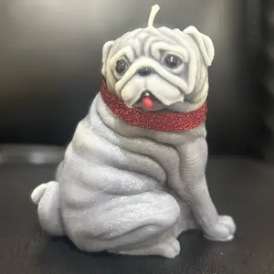 Handmade Eco-Friendly Pug Candle, Home Decor Item, Unique Gift for Dog Lovers