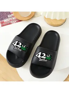 1pc 420 Fast Buds Printed Beach Slippers, Bathroom Slippers, Large Size Slippers, Hotel Slippers, Pool Slippers, Couple Slippers, Gym Slippers, Suitable for All Seasons, Perfect for Beaches, Travel, Fitness, and Park Walks.