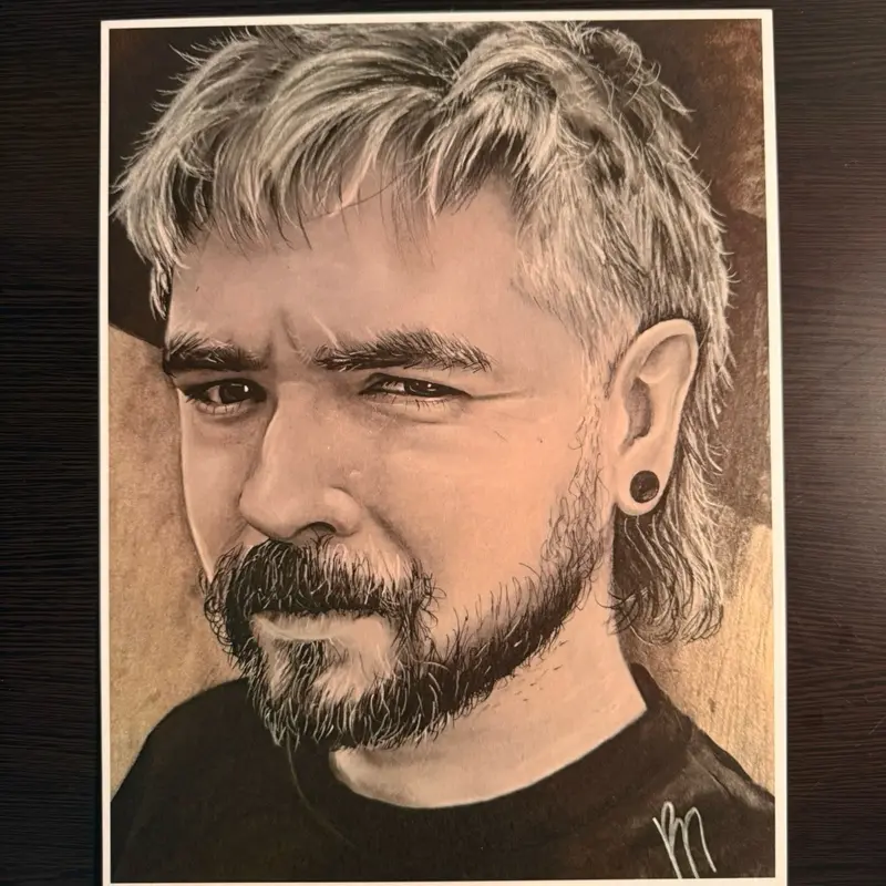 Jacksepticeye Charcoal Art Print