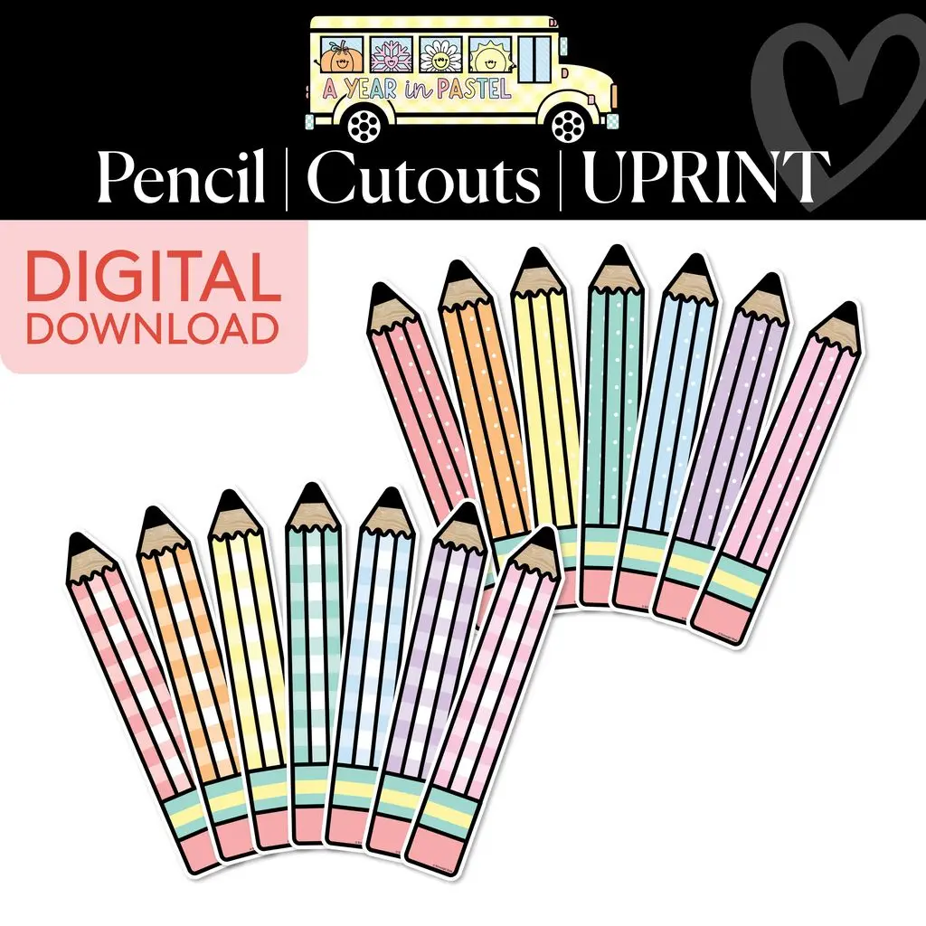 Printable Pencil Cutouts | A Year In Pastel