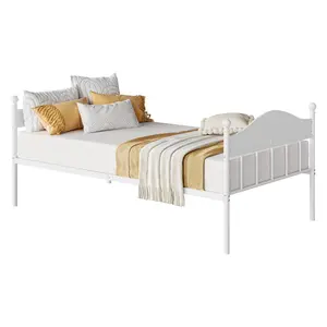 Black Twin Daybed with Trundle, Sturdy Metal Foldable Trundle Bed Frame, Stylish Sofa Bed with Headboard – Perfect for Living Room, Bedroom or Guest Room, Metal Frame