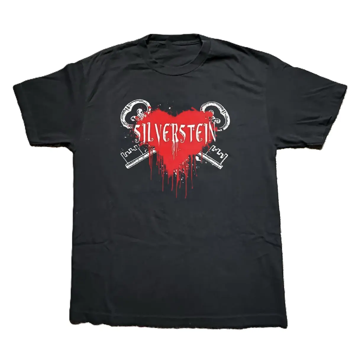 NEW Silverstein Band logo Gift For Fan Black T-Shirt, Unisex Cotton One Side T-Shirt Fabric Menswear