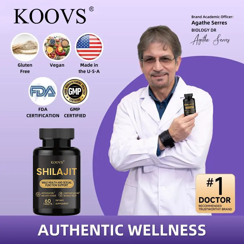 KOOVS Premium Shilajit Extract Tablets | Formulated for Men’s Health | Shilajit with Ashwagandha, Maca & Epimedium | Cardiovascular & Metabolic Health Support | 60 Tablets | Zinc & B-Vitamin Blend