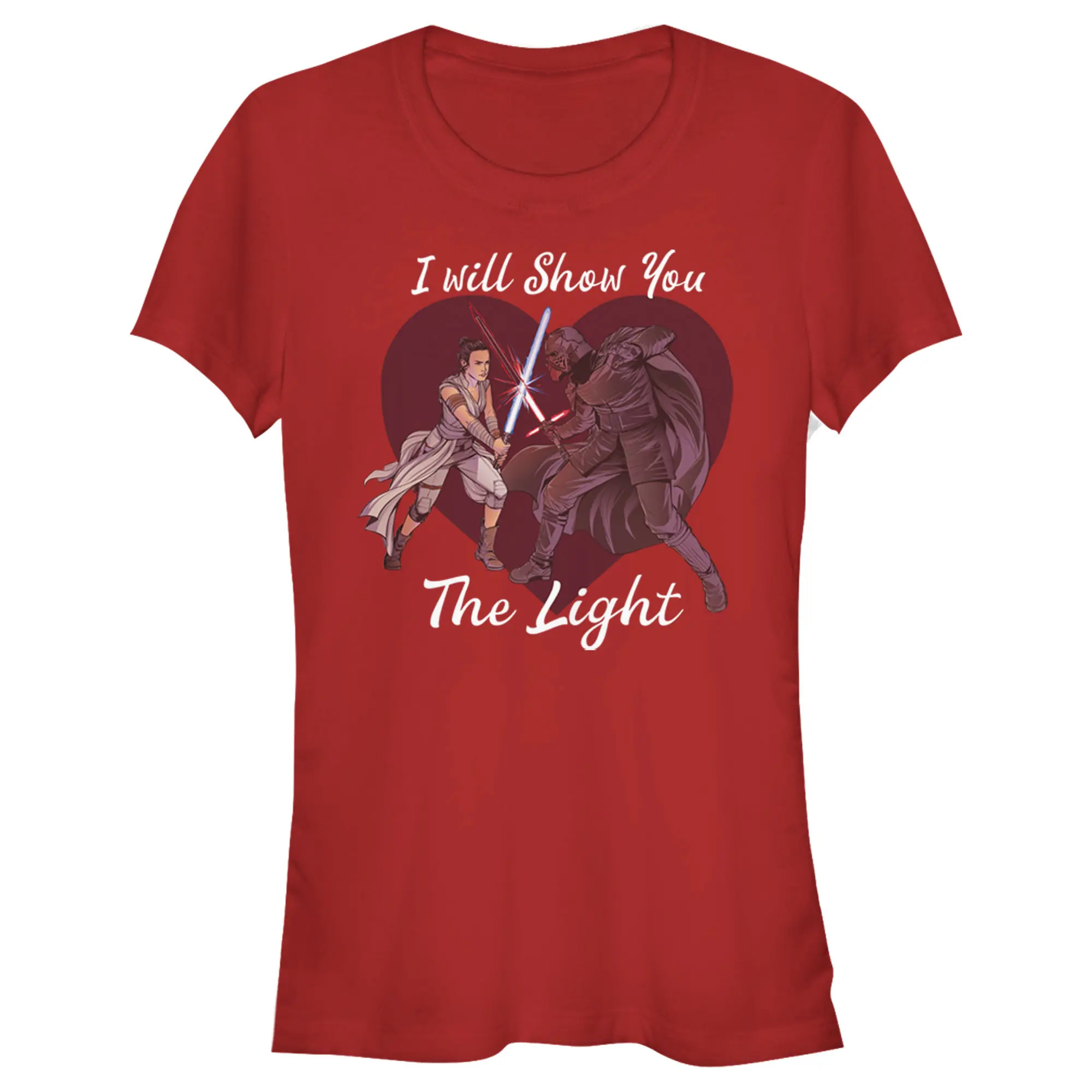Juniors Womens Star Wars Kylo Ren and Rey I Will Show You the Light T-Shirt