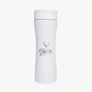 Babe by Bucked Up Stainless Steel Shaker Bottle - 22oz Double-Walled Insulated Water Bottle With Leakproof Lid and Folding Handle