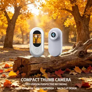 Mini Body Camera, Wearable Action Body Cam, Thumb Size Hands Free Recording Body Worn Camera, Premium Portable Camcorder Mount Anywhere for Pet Walking, Work, Travel