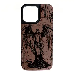 Gothic Luxury Leather Smartphone Wallet Case with Card Holder, Cash Slot, Kickstand, Double Clasp Magnetic Closure, Shockproof Protection for iPhone 12-16 Pro Max, iPhone 17 Accessories