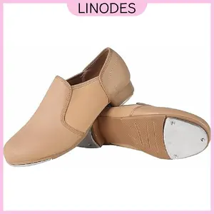 Linodes Unisex PU Leather Slip On Tap Shoe Dance Shoes for Women and Men's Dance Shoes