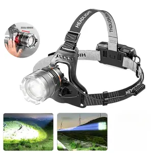 LED Sensor Headlamp Waterproof Head Light Rechargeable Fishing Searching Camping Head Flashlight Zoom Lantern