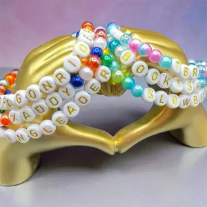 TheBookCourt Bookish Colorful Bestie Friendship Bracelets - Whimsical Phrases with Colorful Beads Unisex Lightweight Comfortable Accessory for Book Lovers