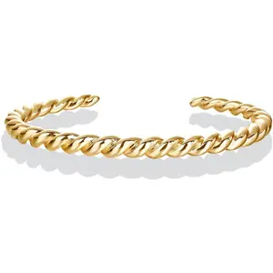 14K Gold Plated Twisted Bangle Bracelet - Chunky Lightweight Cuff, Everyday Stackable Jewelry for Women,mothers day gift,womens gifts,accessories for women