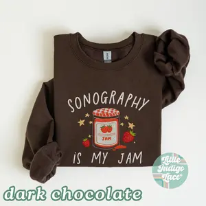 Little Indigo Face Sonographer Short Sleeved T-SHIRT / Sweatshirt ,  Sonography is My Jam  Ultrasound Tech Grad Sono Tech Cotton Fabric