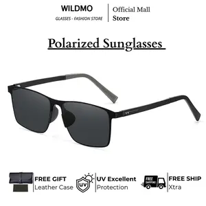 WILDMO 2026 Men's Polarized Driving & Fishing Sunglasses UV400 Protection Anti-Glare Stylish Eyewear for Outdoor & Daily Use with Free Leather Case
