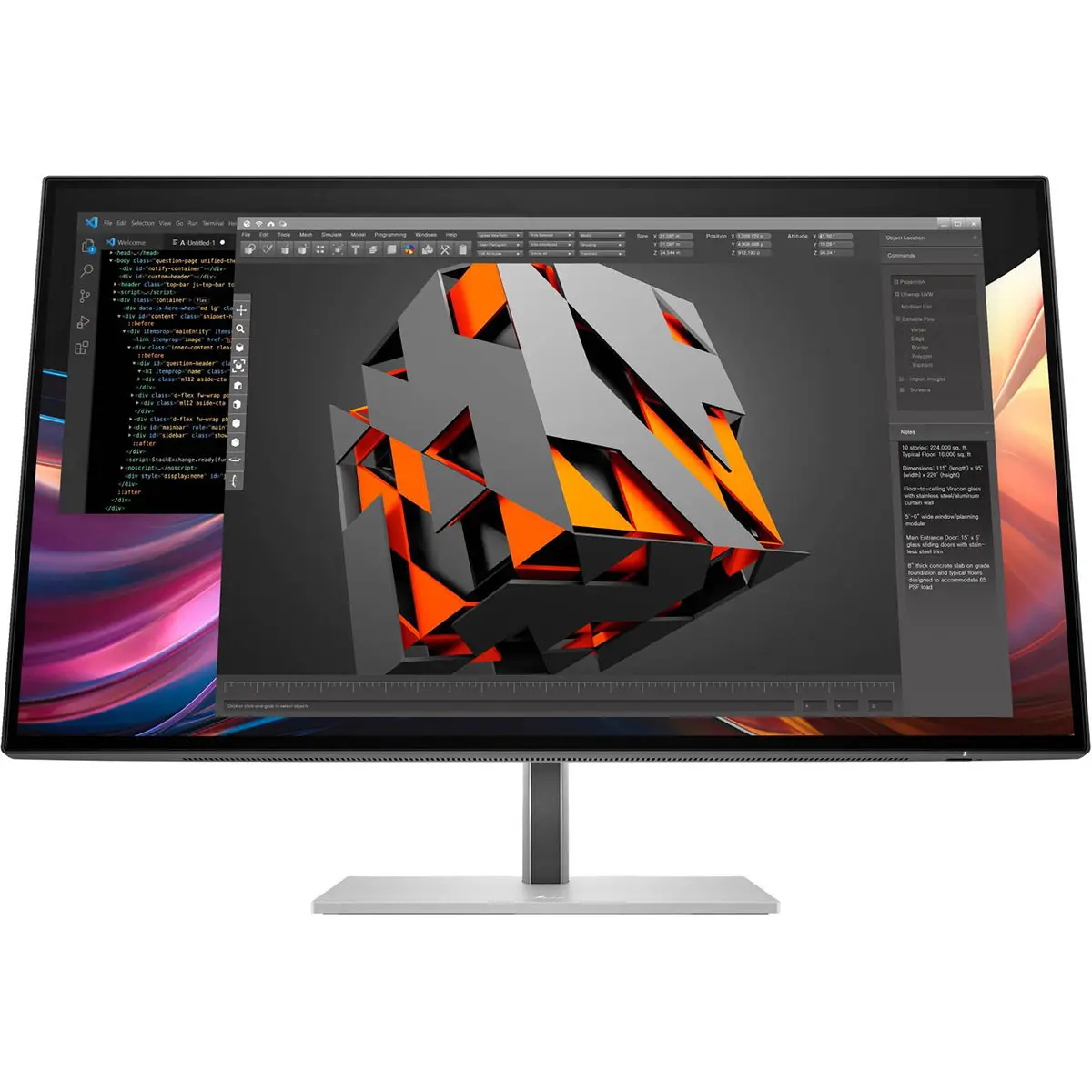 HP Series 7 Pro 727pq 27" 16:9 WQHD 120Hz IPS LCD Monitor, Natural Silver