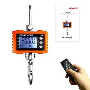 2200lb Digital Crane Scale High Precision Industrial Hanging Scale with Remote Control CE Certified Electronic Weighing Crane Scale, for Garage Farm Hunting (Orange)