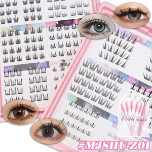 Ayrmilla 272 Cluster Eyelash Book, Mixed Styles & Lengths, Natural Dense Soft Curly Lashes, No Glue Required, Comfortable Wear