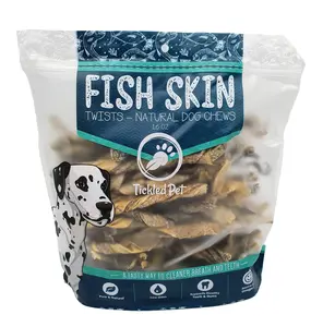 TickledPet Icelandic Cod Fish Skin Dog Treats - Wild Caught Single Ingredient Human Grade Grain Free Chews (16 oz)