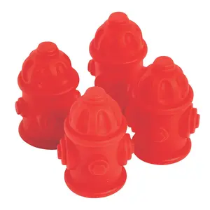 1 1/2" x 2 1/4" Mini Red Fire Hydrant Vinyl Squirt Toys – 12 Pc.