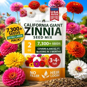 Home-Grown Zinnia Seeds –  100% Pure Heirloom Flower Seeds,NoFillers and balcony planting-Chaos or Cut Flower Garden. Shade Quick-Growing premium small bulk lover easy growth