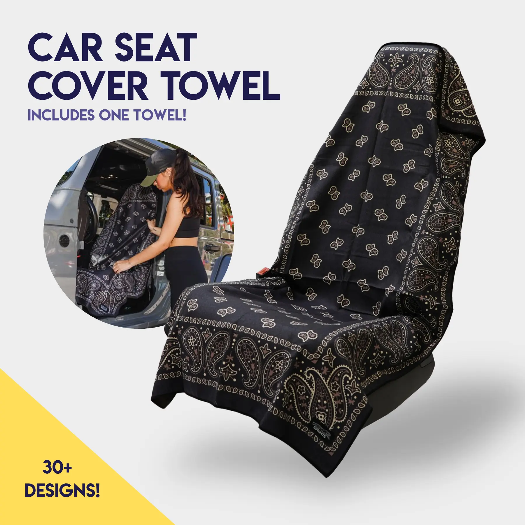 Car Seat Cover Towel, Universal Car Seat Cover, Fits All Cars, Trucks and SUVs, Yoga Towel, Outdoor Towel, Pool Chair Towel, Anti-Sand Towel, Water Resistant, Sand Resistant Towel