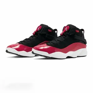 Men's Black & Red 2-Tone Mid-Top Streetwear Sneakers, Sporty Mesh & Shiny Finish Sports Collectible Shoes