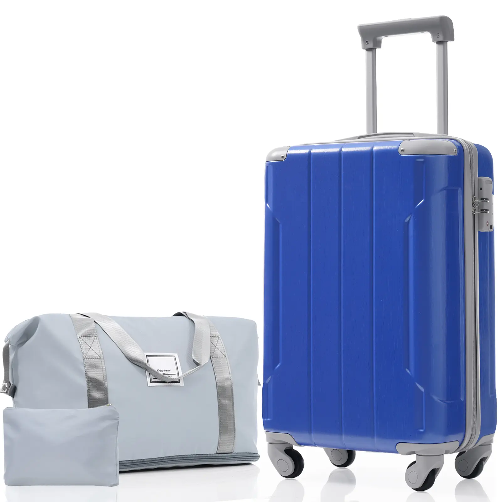 3 Piece ABS Hardshell Luggage Set, 20 Inch Lightweight Carry On Suitcase, Silent double Spinner Wheels Travel Luggage for Business & Weekend Travel