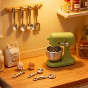 Christmas Kitchen Scene Blender Set, 1:24 Miniature Cute Mixer Figurine, DIY Decor, Collectible Kitchen Utensils, Creative Home Decoration