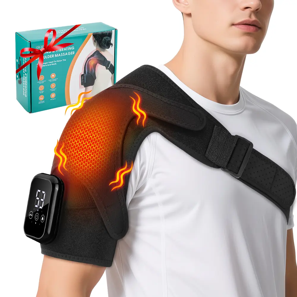 Shoulder Heating Massager, Cordless 3 Vibration Modes, 3 Heat Settings, Large Shoulder Wrap, Left & Right Shoulders,Rotator Cuff Heating Pad, Christmas Gift