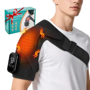 Shoulder Heating Massager, Cordless 3 Vibration Modes, 3 Heat Settings, Large Shoulder Wrap, Left & Right Shoulders,Rotator Cuff Heating Pad, Christmas Gift
